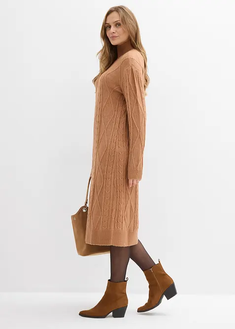 Flätstickad klänning, bonprix