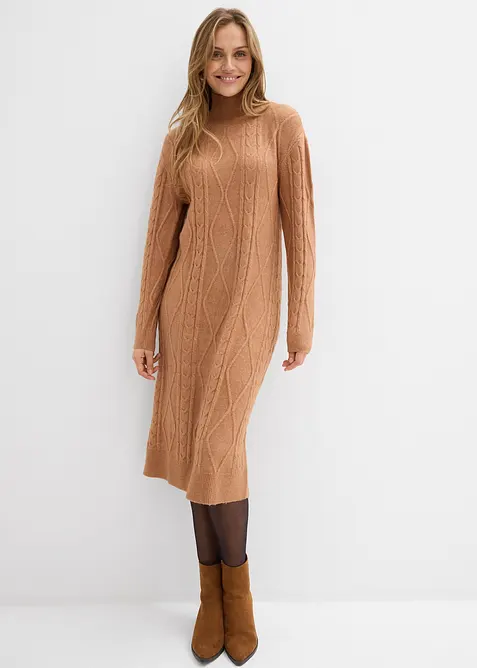 Flätstickad klänning, bonprix