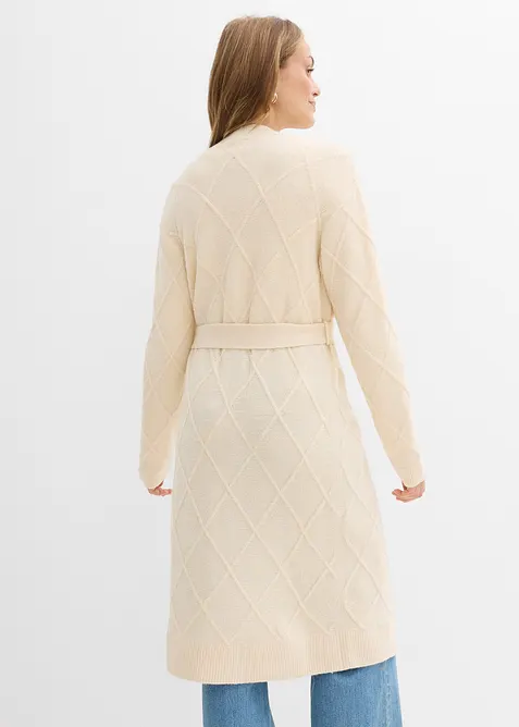 Stickad kofta med fl&auml;tm&ouml;nster, bonprix