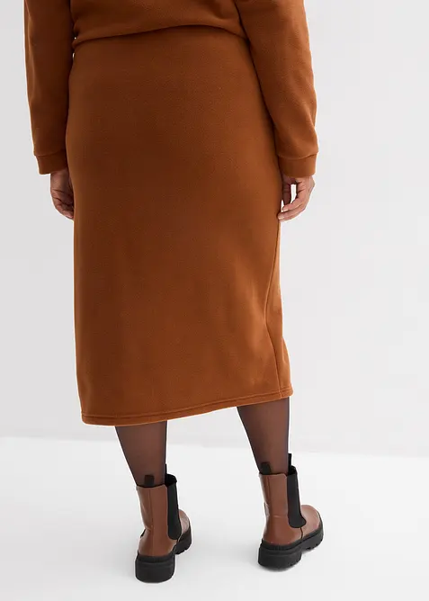 Midikjol av polarfleece, bonprix