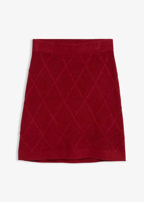 Stickad kjol med flätmönster, bonprix