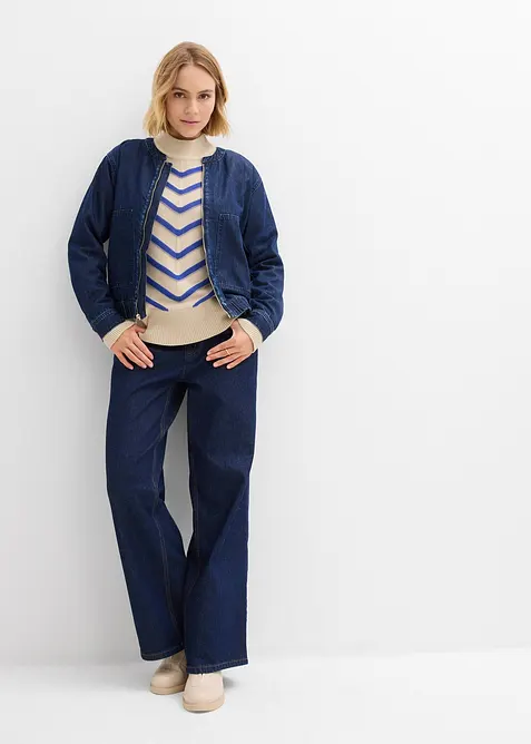 Tröja med strukturränder, bonprix