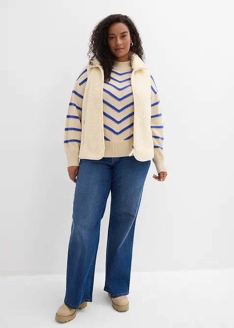 Tröja med strukturränder, bonprix