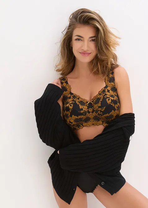 Avlastande BH utan bygel, med vadderade axelband, bonprix