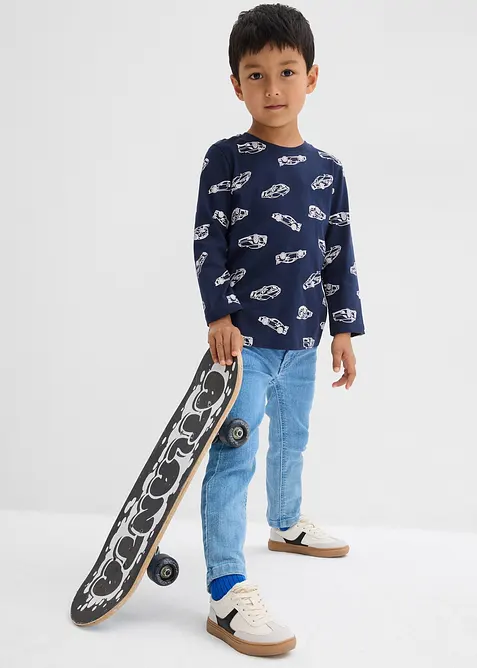 Långärmad tröja med ekologisk bomull (2-pack), bonprix