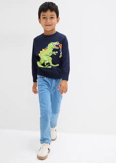 Finstickad tröja av ren bomull, bonprix