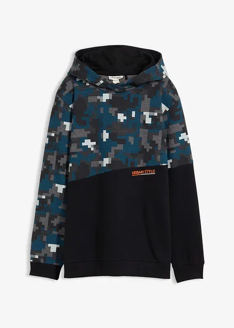 Sweatshirt med huva i ekologisk bomull, bonprix