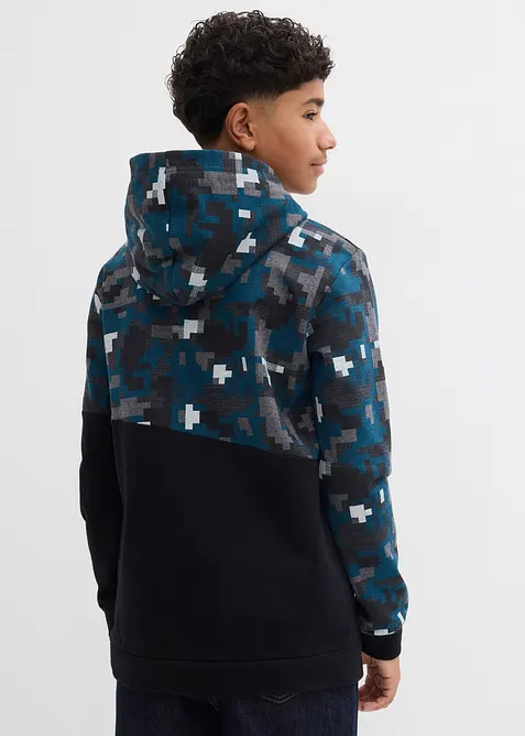 Sweatshirt med huva i ekologisk bomull, bonprix