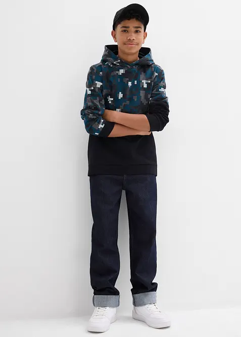 Sweatshirt med huva i ekologisk bomull, bonprix