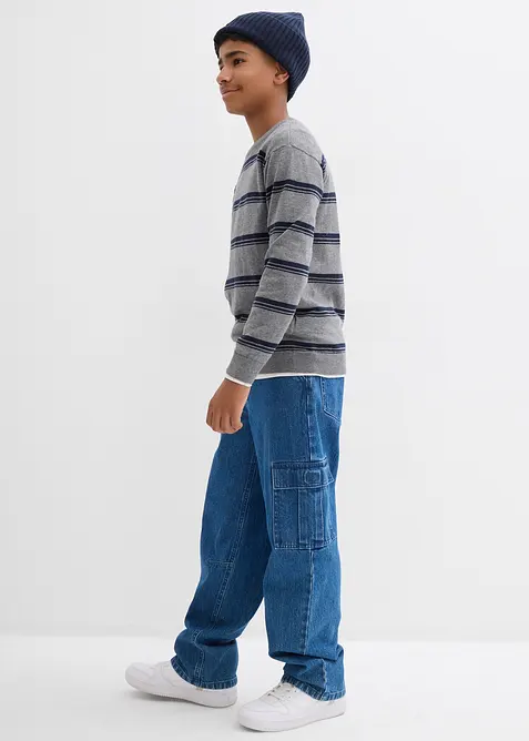 Finstickad tröja i ren bomull, bonprix