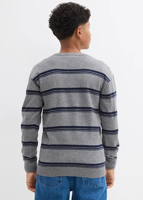 Finstickad tröja i ren bomull, bonprix