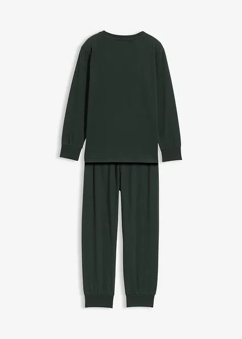 Pyjamas i mjuk bomull med självlysande tryck (2 delar), bonprix