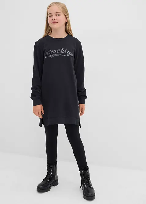 Jerseyklänning i ren ekologisk bomull för barn, bonprix