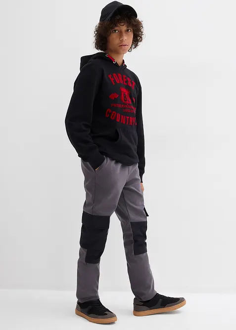 Softshellbyxa med cargofickor och reglerbar vidd, bonprix