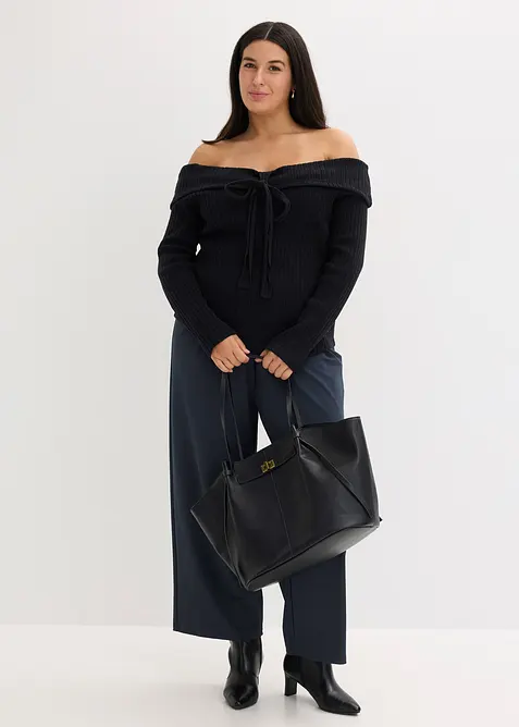 Ribbstickad tröja, bonprix