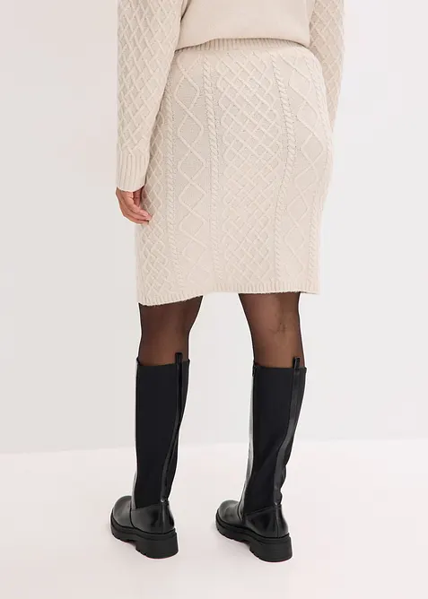 Stickad kjol, bonprix