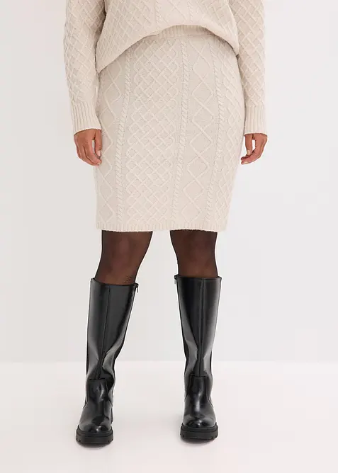 Stickad kjol, bonprix