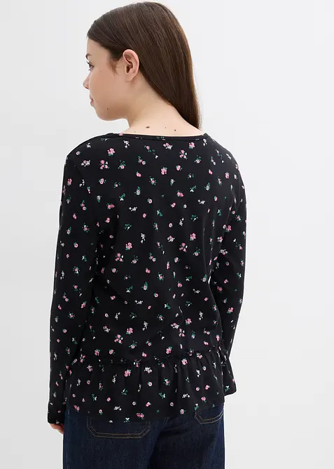 Långärmad topp i ekologisk bomull med elastan, bonprix