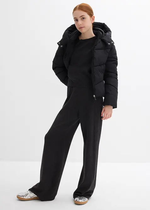 Stickad tröja och byxa i mjuk viskosmix (2 delar), bonprix