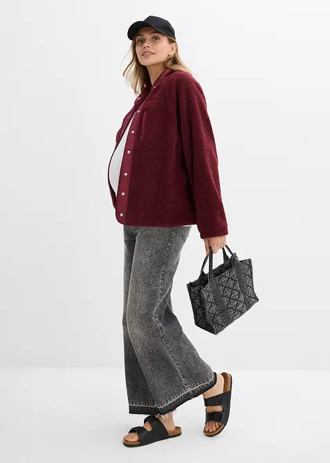 Mammajacka med babyficka i teddyfleece, bonprix