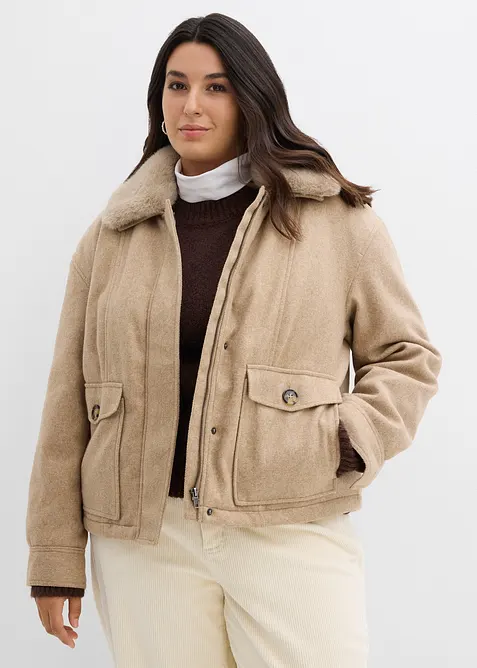 Vinterjacka i ullig stil, bonprix