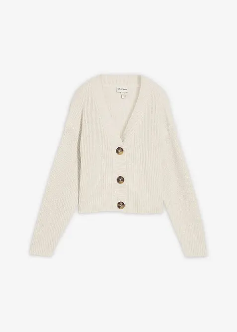 Grovstickad cardigan i bomull, bonprix