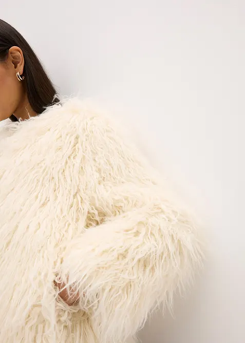 Oversizejacka i pälsimitation, bonprix