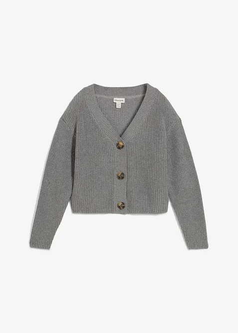 Grovstickad cardigan i bomull, bonprix