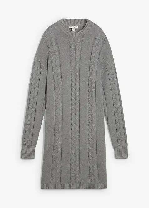 Stickad klänning i bomull, bonprix