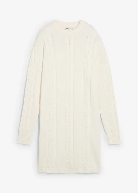 Stickad kl&auml;nning i bomull, bonprix