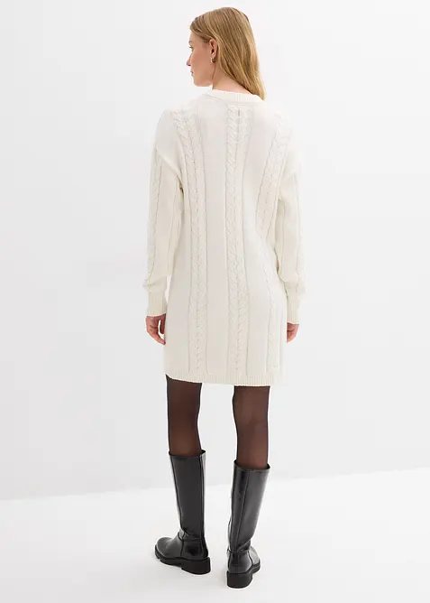 Stickad kl&auml;nning i bomull, bonprix