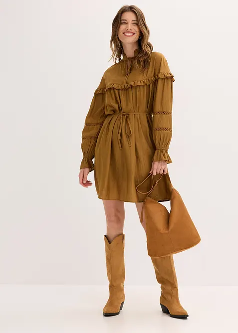 Tunikaklänning i fintrådig viskosmix, bonprix