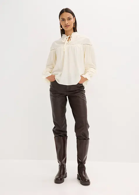 Blus i fintr&aring;dig viskosmix, bonprix