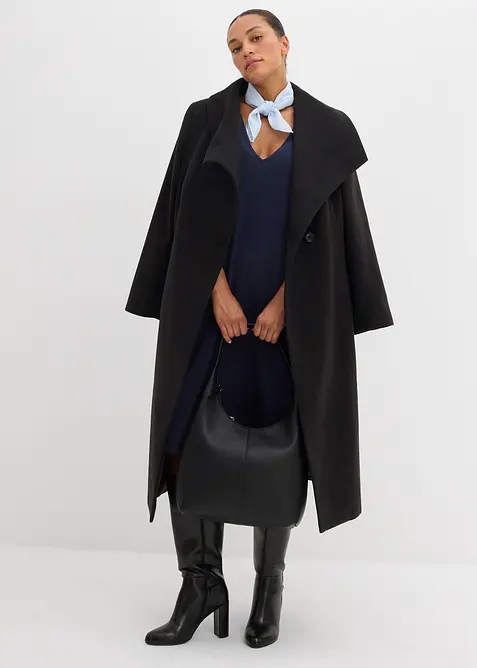 Stickad klänning i bomull, bonprix