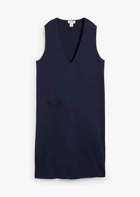 Stickad klänning i bomull, bonprix