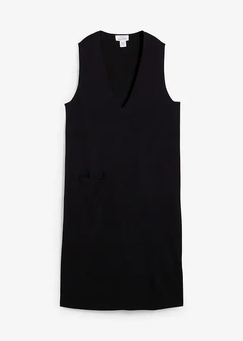 Stickad klänning i bomull, bonprix