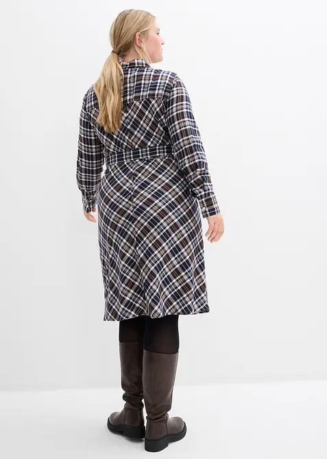 Skjortklänning i mjuk flanell, bonprix