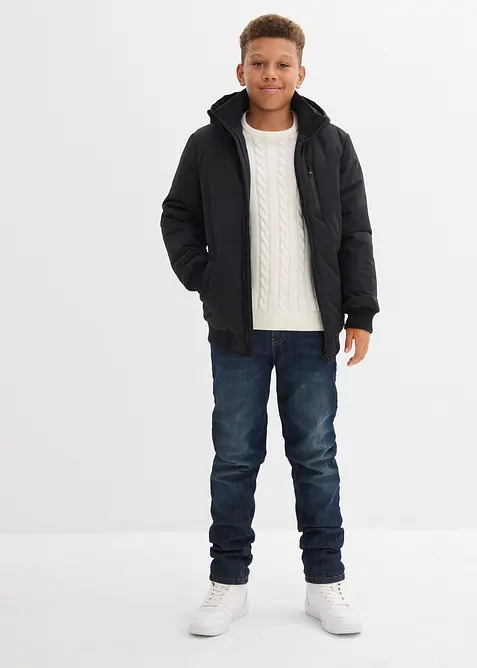 Flätstickad tröja i ekologisk bomull, bonprix