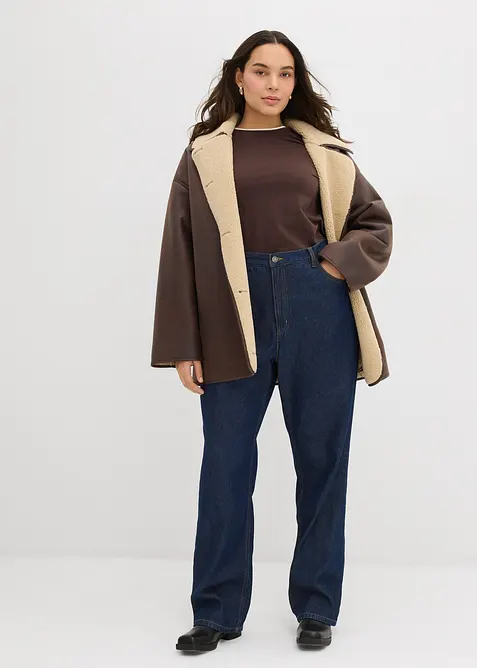 Straight Jeans, High Waist, Long, i ekologisk bomull, bonprix