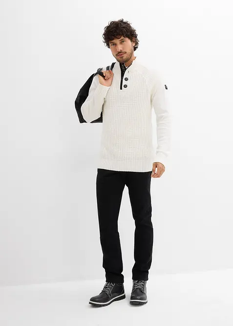 Tröja med ståkrage, med återvunnen bomull, bonprix