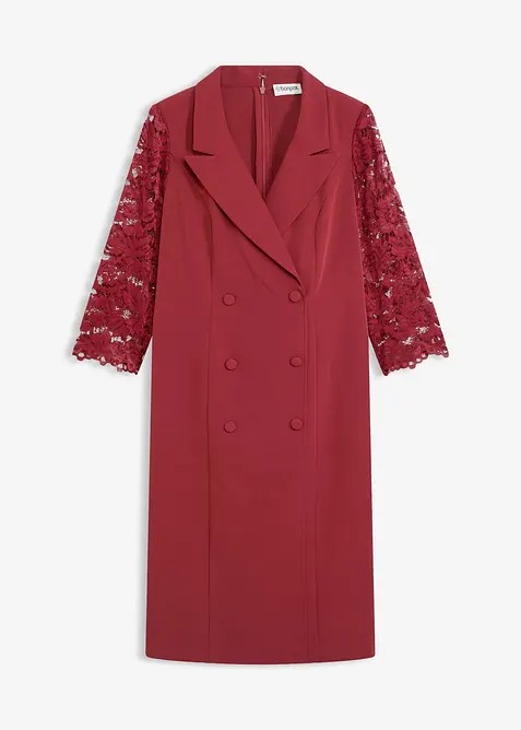 Kavajklänning med spetsärmar, bonprix