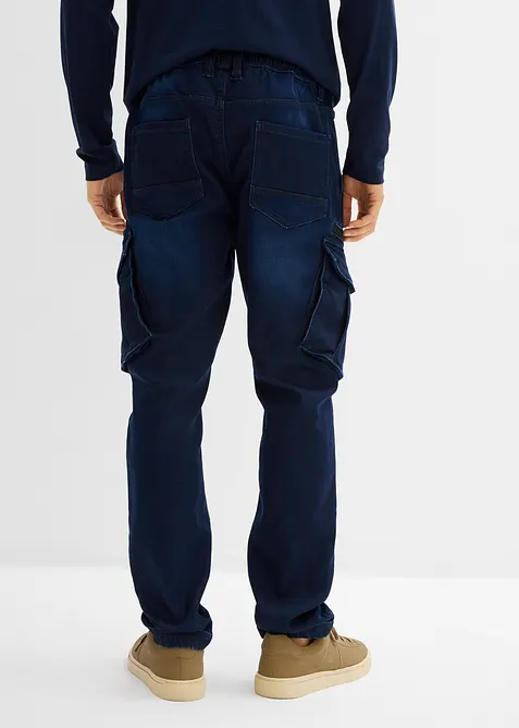 Mjuka jeans med cargofickor, Regular Fit, Straight, bonprix
