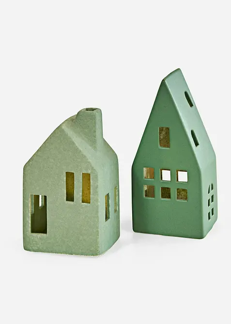 Prydnadshus med LED-belysning (2 delar), bonprix