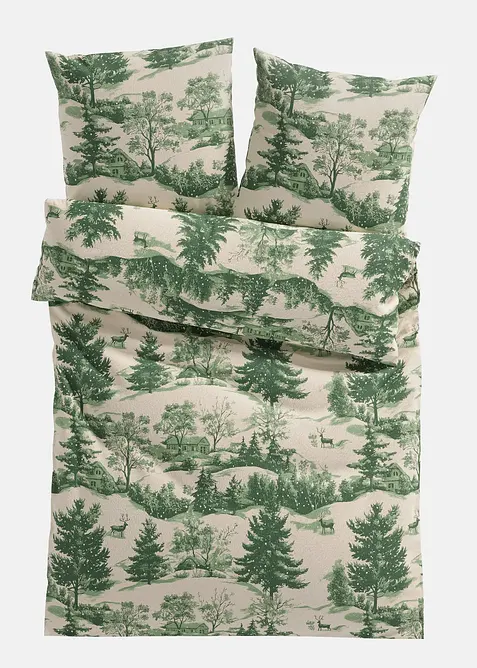 P&aring;slakanset i flanell med skogslandskap, bonprix
