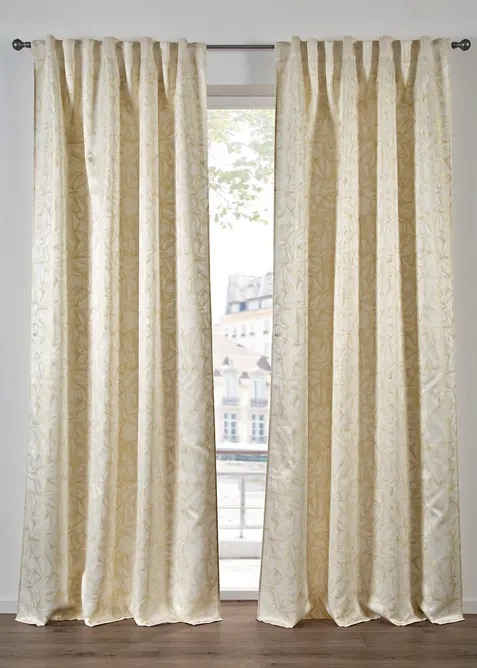 Jacquardgardin med glans, även extralång (1-pack), bonprix