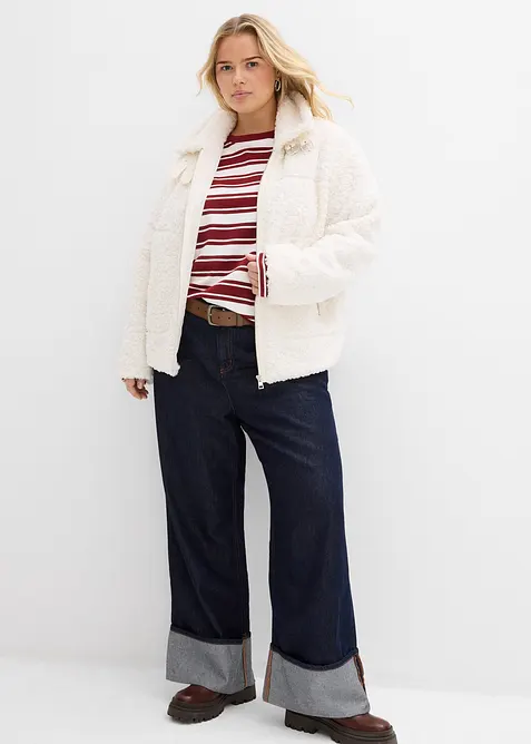 Långärmad oversizetopp av ren bomull, bonprix