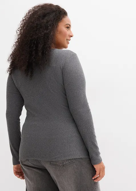 Ribbstickad termotopp, bonprix