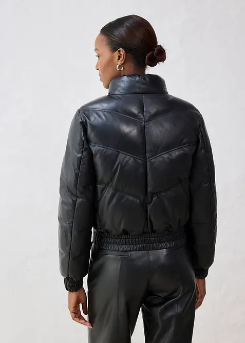 Quiltad skinnjacka i lammnappa, bonprix