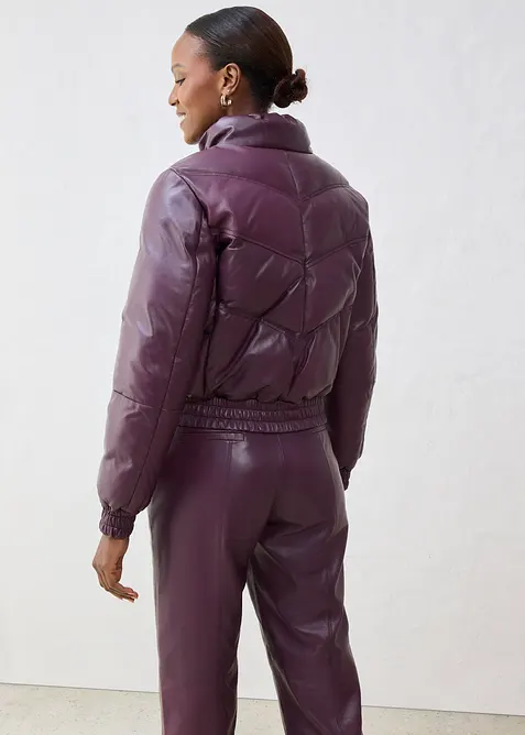 Quiltad skinnjacka i lammnappa, bonprix