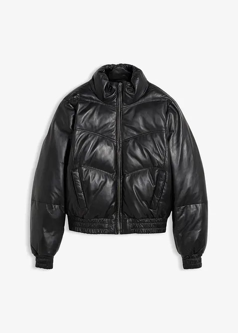 Quiltad skinnjacka i lammnappa, bonprix